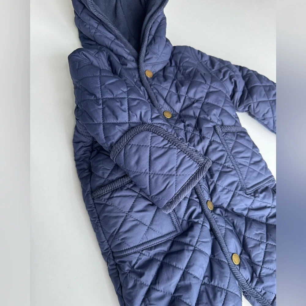 Ralph Lauren Navy Quilted Hooded Snowsuit